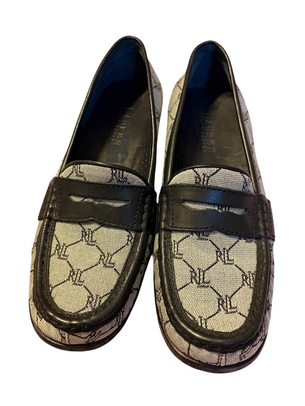 Ralph Lauren Bree black and gray RLL loafers women’s 7.5